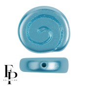 Cuentas de caracol de vidrio de 13 mm - Aqua pastel x6