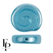 Cuentas de caracol de vidrio de 13 mm - Aqua pastel x6