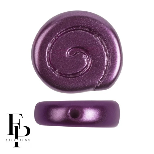 Cuentas de caracol de vidrio de 13 mm - Burdeos pastel x6