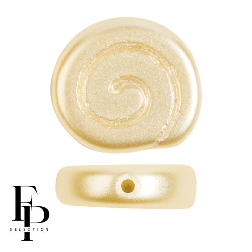 Cuentas caracol de vidrio 13 mm - Crema pastel x6