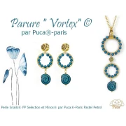 Cuentas caracol de vidrio 13 mm - Crema pastel x6