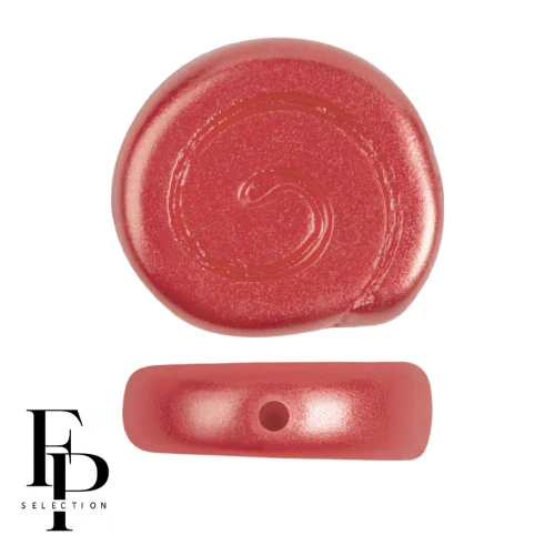 Cuentas caracol de vidrio 13 mm - Coral oscuro pastel x6