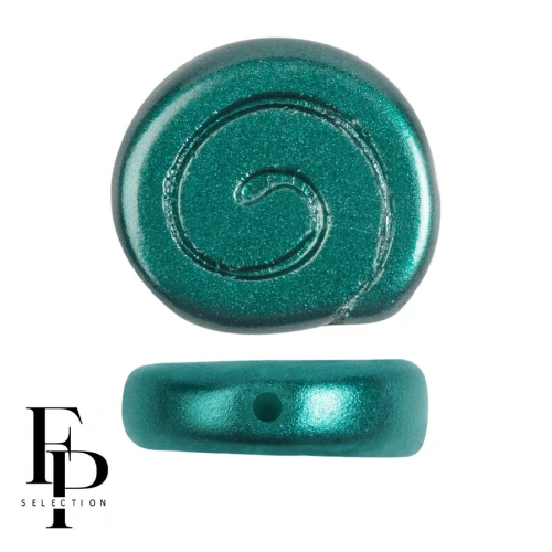 Cuentas caracol de vidrio 13 mm - Esmeralda pastel x6