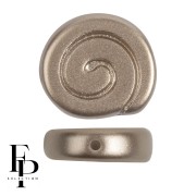 Cuentas de caracol de vidrio 13 mm - Coco marrón claro pastel x6