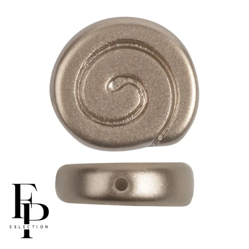 Cuentas de caracol de vidrio 13 mm - Coco marrón claro pastel x6