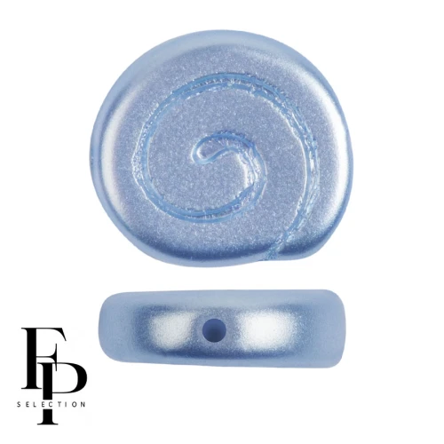 Cuentas de caracol de vidrio de 13 mm - Zafiro claro pastel x6