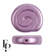 Cuentas caracol de vidrio 13 mm - Pastel Lila x6