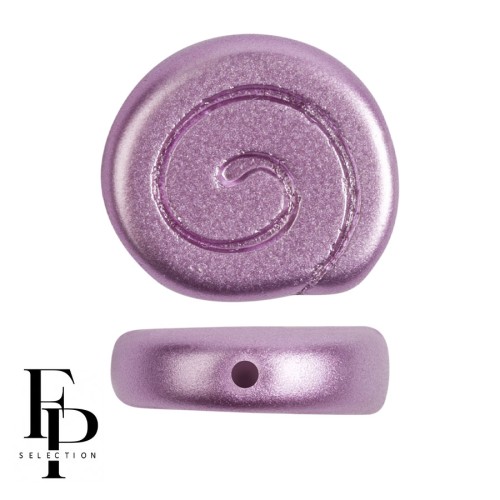 Cuentas caracol de vidrio 13 mm - Pastel Lila x6