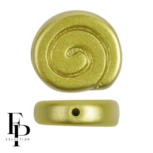 Cuentas caracol de vidrio 13 mm - Lima pastel x6