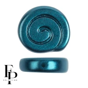 Cuentas caracol de vidrio 13 mm - Pastel Petrol x6