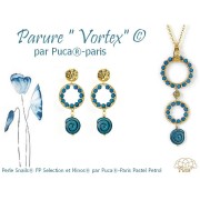 Cuentas caracol de vidrio 13 mm - Pastel Petrol x6