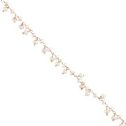 Cadena fantasía de 6,5 mm con perlas de agua dulce - chapado en oro de 3 micras x20cm