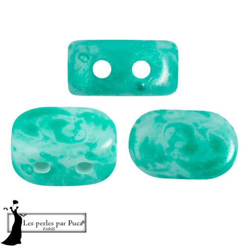 Cuentas de vidrio Lipsi® de Puca® 4x6 mm - Mishmash Esmeralda x10g
