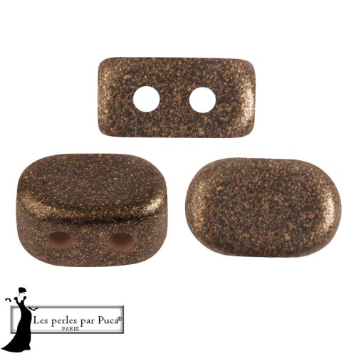 Cuentas de vidrio Lipsi® de Puca® 4x6 mm - Bronce antracita x10g