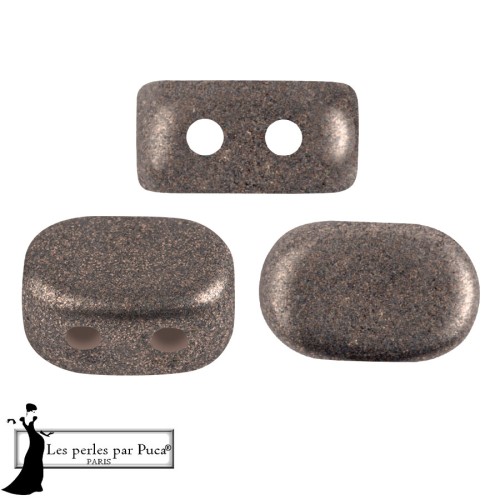 Cuentas de vidrio Lipsi® de Puca® 4x6 mm - Gris Bronce x10g