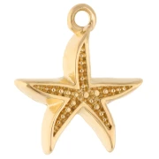Colgante estrella de mar 19x17 mm - Dorado con oro fino x1
