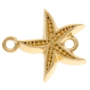 Inserto de estrella de mar 19x17 mm - Dorado con oro fino x1