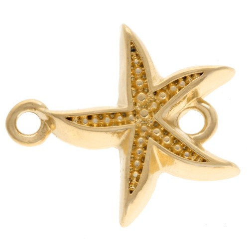Inserto de estrella de mar 19x17 mm - Dorado con oro fino x1