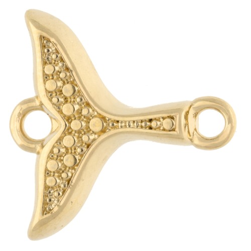 Entrepieza cola de sirena 17x16 mm - Dorado con oro fino x1