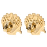 Pendientes de concha 13 mm Dorado con oro fino - Turquesa - Brillo azul x2