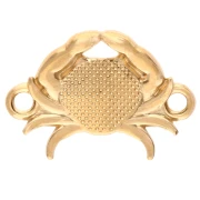 Espaciador cangrejo 19x13 mm con resina epoxi Dorado con oro fino - Perla salmón x1