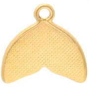 Colgante cola de sirena de 16 mm con resina epoxi - Dorado con oro fino - Blanco x1