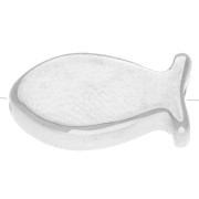 Cuenta pez 15x7,5 mm - resina epoxi - Chapeado plata fina envejecida Azul oscuro x1