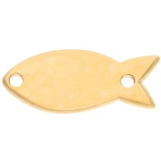 Separador de pez 20x9 mm con resina epoxi - Dorado con oro fino - Salmón x1