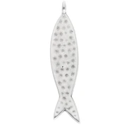 Colgante pez 35x8 mm - Plata de ley envejecida - Turquesa x1