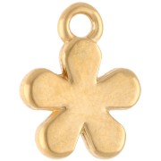 Dije de flor de 10,5 mm con resina epoxi - Dorado con oro fino - Lila - Amarillo x1