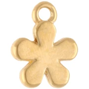 Dije de flor de 10,5 mm con resina epoxi - Dorado con oro fino - Lila - Amarillo x1