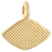 Dije de rombo 12x13 mm - Motivo ojo - Dorado con oro fino - Jacinto x1