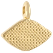Dije de rombo 12x13 mm - Motivo ojo - Dorado con oro fino - Jacinto x1