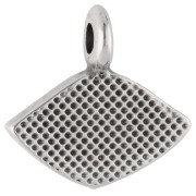 Colgante diamante 12x13 mm - motivo ojo - Chapado en plata de ley envejecida - Turquesa x1