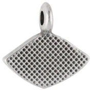 Colgante diamante 12x13 mm - motivo ojo - Chapado en plata de ley envejecida - Turquesa x1