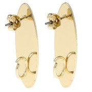 Pendientes Ovalados 30x9 mm con Aro Abierto - Oro x2
