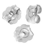 Pushers - Pushers para pendientes stud 5x5.5 mm - Plata 925 x4