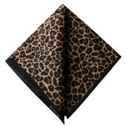 Bandana 100% algodón - Estampado leopardo - Beige oscuro - Marrón - Negro x1|raw }}