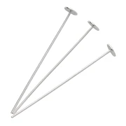 Clavos de cabeza plana 25 x 0,4 mm — cabeza del clavo de 3 mm — Plata 925 x 10