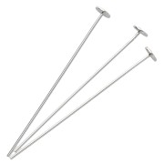 Clavos de cabeza plana 30 x 0,5 mm — cabeza del clavo de 3 mm — Plata 925 x 10
