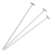 Clavos de cabeza plana 30 x 0,5 mm — cabeza del clavo de 3 mm — Plata 925 x 10