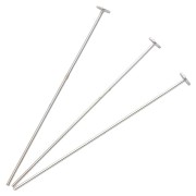 Clavos de cabeza plana 40 x 0,7 mm — cabeza del clavo de 3 mm — Plata 925 x 6