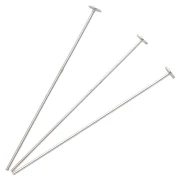 Clavos de cabeza plana 40 x 0,7 mm — cabeza del clavo de 3 mm — Plata 925 x 6