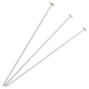 Clavos de cabeza plana 50 x 0,8 mm - cabeza del clavo de 3 mm - Plata 925 x 6