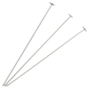 Clavos de cabeza plana 50 x 0,8 mm - cabeza del clavo de 3 mm - Plata 925 x 6
