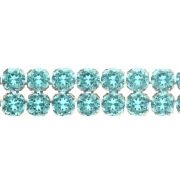 PureCrystal Crystal Mesh 40001, 2 filas, 5,3 mm, Reinvented Caribbean Green Dorado, 5 cm