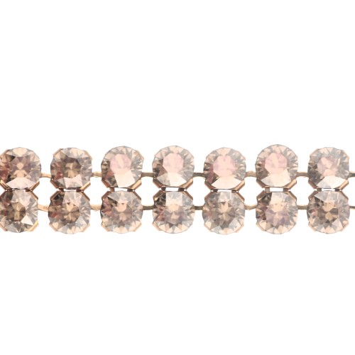 PureCrystal Crystal Mesh 40001, 2 filas, 5,3 mm - Crystal Bronze - Dorado, 5 cm