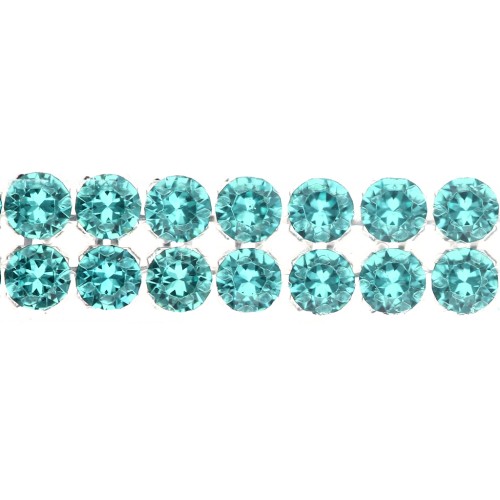 PureCrystal Crystal Mesh 40001, 2 filas, 5,3 mm - Reinvented Caribbean Green, 5 cm