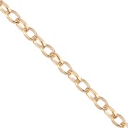 Cadena de malla Jaseron limada de 3,6 mm - Chapada en oro de 3 micras x 20 cm