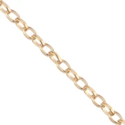 Cadena de malla Jaseron limada de 3,6 mm - Chapada en oro de 3 micras x 20 cm
